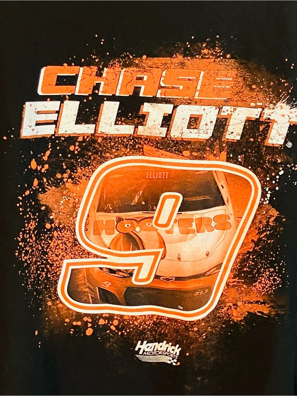 NASCAR Chase Elliott Men’s XXL T-Shirt Hooters Black 2Sided Hendrick Motorsports